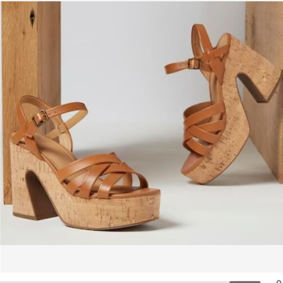 BRAND NEW INDIGO OPEN-TOE BLOCK HEEL SANDAL - Picture 4 of 16